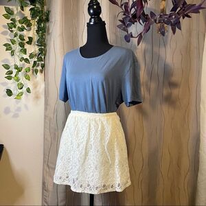 BCBGeneration White Lace Mini Skirt